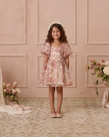 Noralee Nina Dress Pink Peonies Natural - Little French Heart