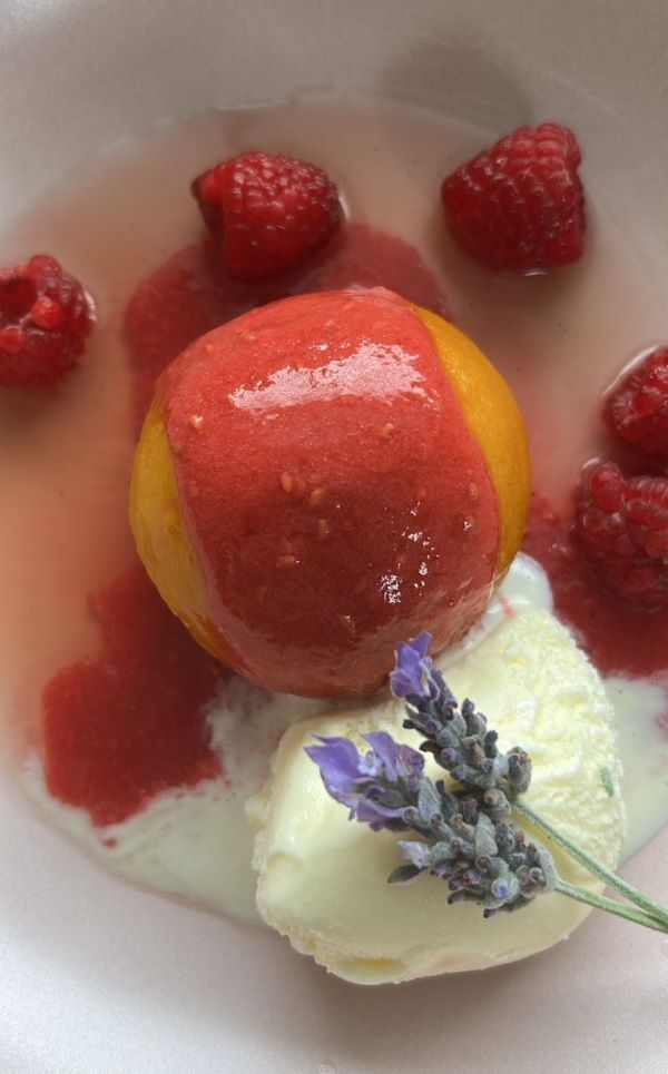 Homemade Peach Melba ~ Easy Beautiful French Dessert 31 Serving your Peach Melba with Icecream and raspberry sauce