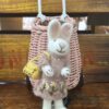 White Rabbit Standing with Lavender Dress, Handbag and Rose Luggy