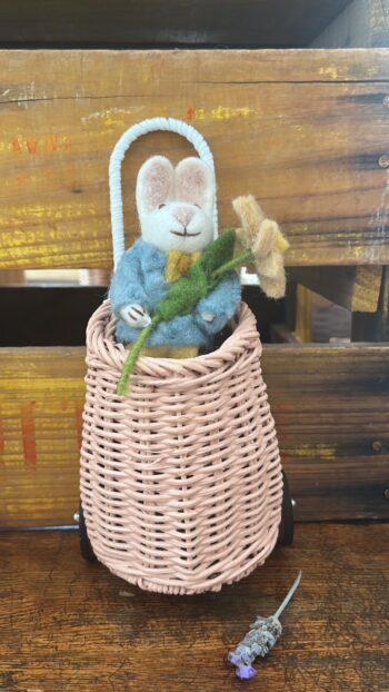 White Rabbit with saffron pants, Flower and Rose Luggy