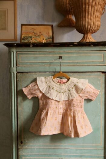 Bonjour Baby Set Flowers Lurex Light PInk chanderi