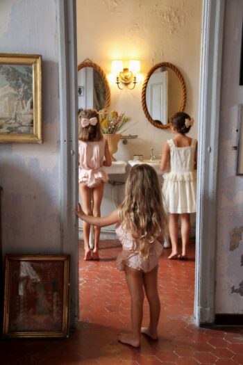 Bonjour Diary Top with Panty Set Pink Sushi Voile