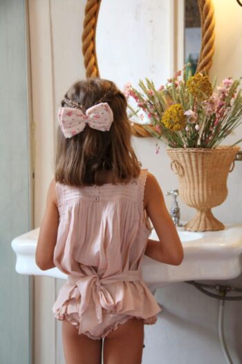 Bonjour Diary Top with Panty Set Pink Sushi Voile girl at mirror