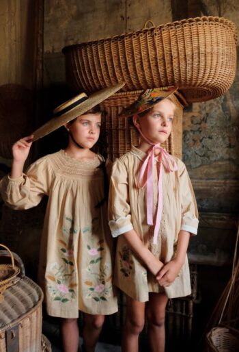 新品未使用bonjour diary 2Y chasuble dress Bonjour Diary Embroidered Madeleine Tunic