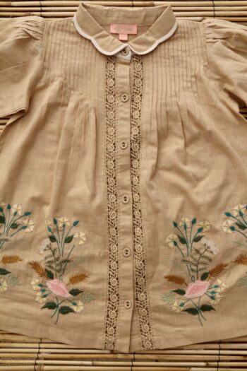 Bonjour Embroidered Madeleine Tunic sleeve and embroidery