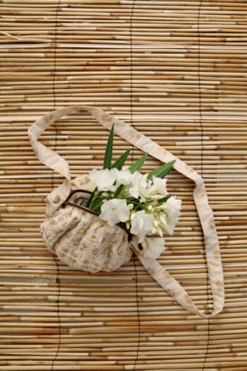Bonjour Golden Flowers Purse Ivory