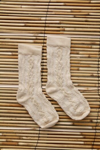 Bonjour Ivory Cable Socks