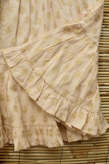 Bonjour Petticoat Dress Golden Flowers Pink frill