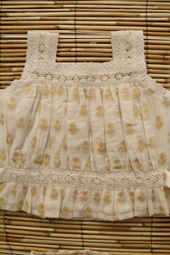 Bonjour top and Panties Golden Flower Ivory Top and Lace