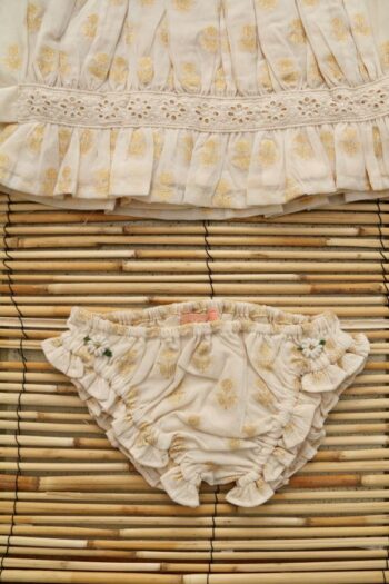 Bonjour top and Panties Golden Flower Ivory briefs