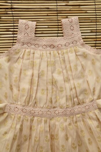 Eleanore Dress Golden Flowers Pink front