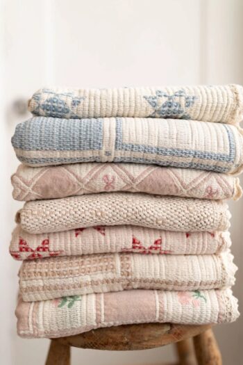 New Grain Fleur Rose Skye and Farm blankets