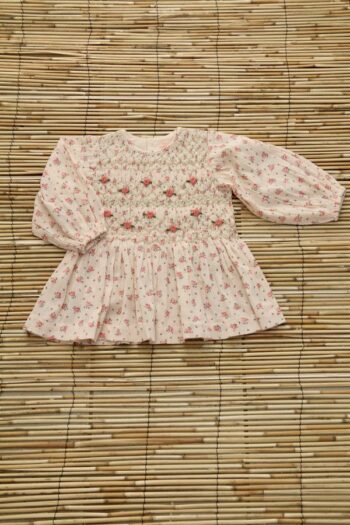 Smocked Blouse, Rosa Bloom front