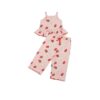 Wild Wawa Wide Leg Pant Set ~ Strawberry Daisy