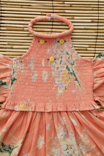 Bonjour Daisy Print Holiday Dress neck