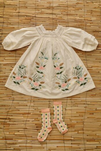 Bonjour Embroidered Garden Dress with socks