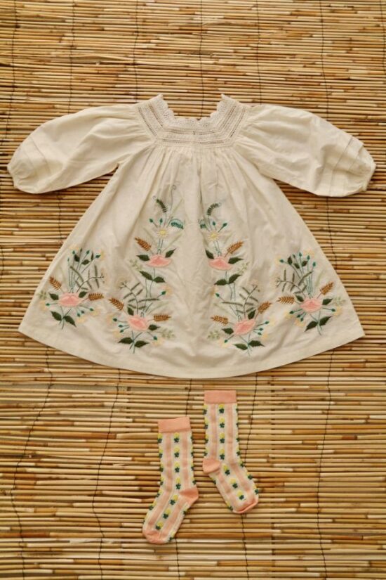 Bonjour Embroidered Garden Dress with socks