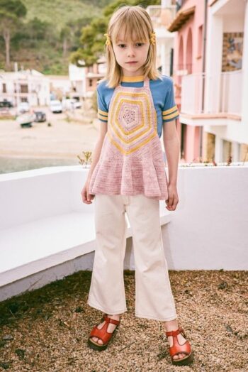 Crochet Cinque Top Parfait and Flared jeans