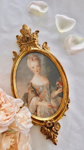 Gold Carved Frame with Young Marie Antoinette styled lady