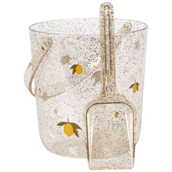 Konges Glitter Bucket and Spade Lemon fun beach gift