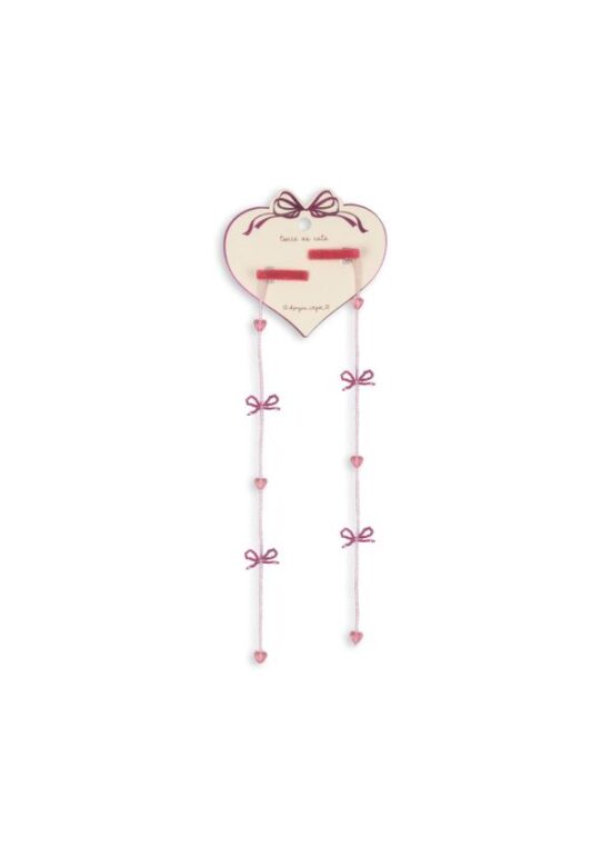 Konges Slojd 2 Pack Pearly Tassel Hair Clip - Pink Bow