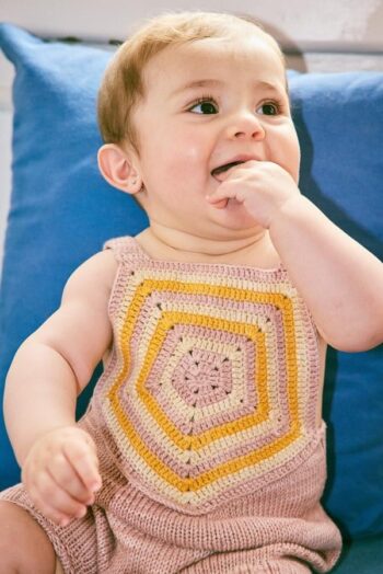 Misha & Puff Crochet Cinque Romper Parfait baby