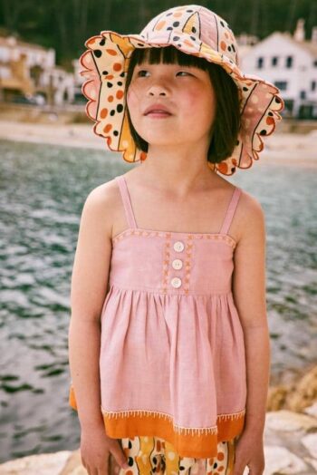 Misha & Puff Helga Top Parfait with Holiday Sunhat frangipani stripe