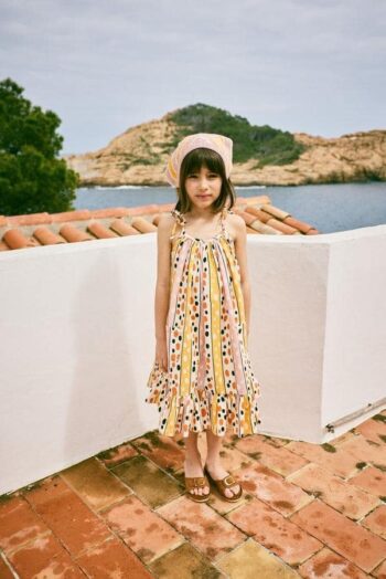 Misha & Puff Karina Dress Frangipani Polka stripe girlswear