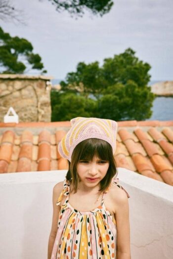 Misha & Puff Karina Dress Frangipani Polka stripe tie shoulders