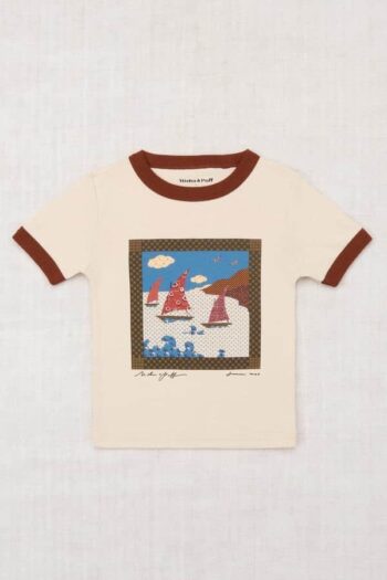 Sailboat Collage Ringer Tee - Bisque_1