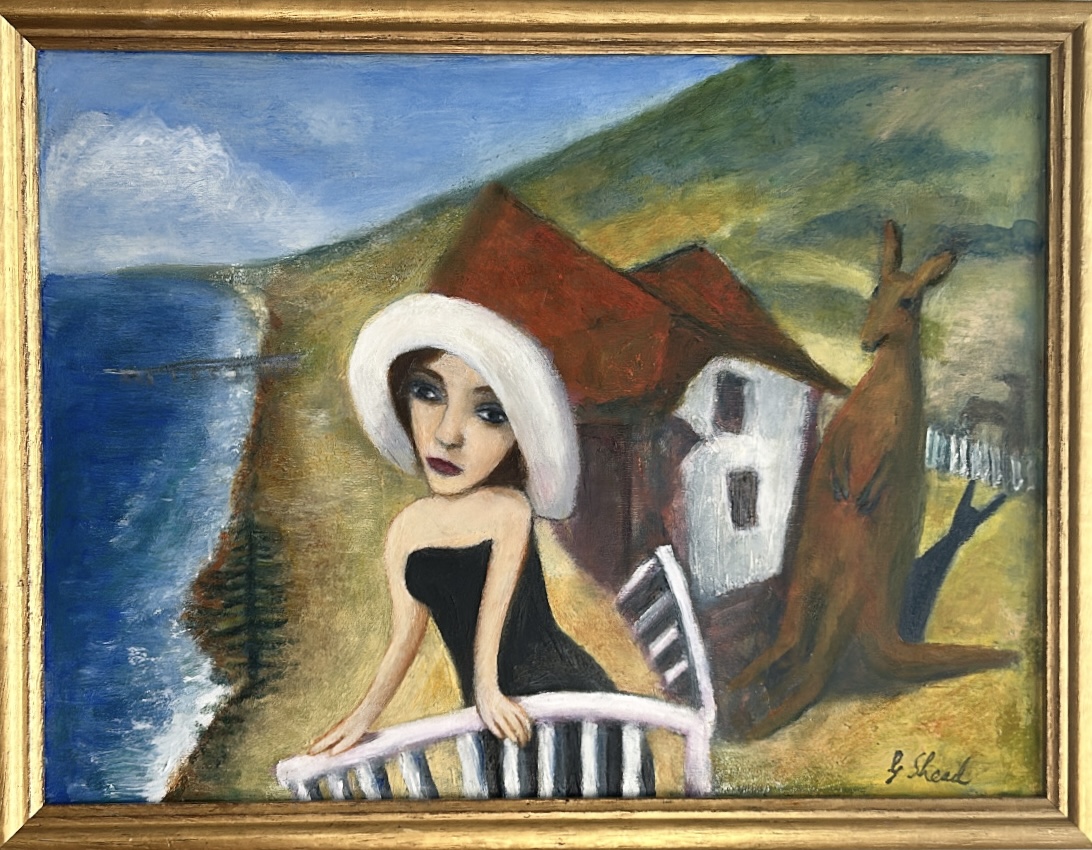 Frieda by Garry Shead, oil on board, 33 x 43cm