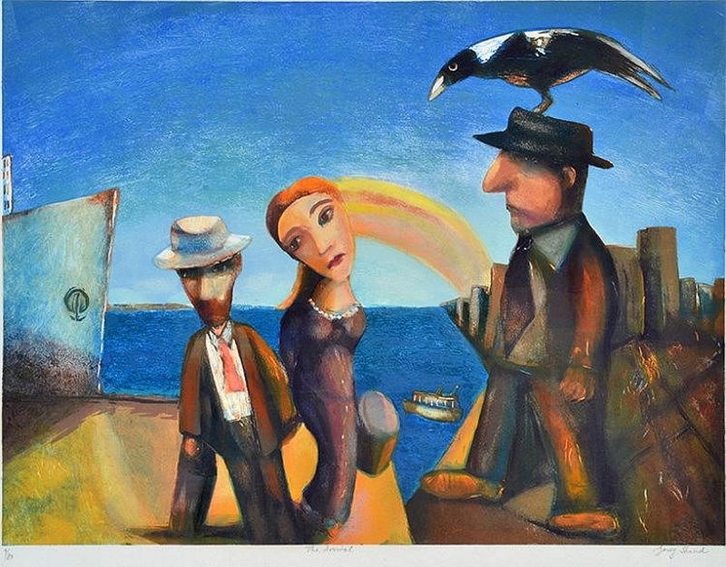 Art Sale: Garry Shead Price List 2025 3 The Arrival by Garry Shead, Collagraph