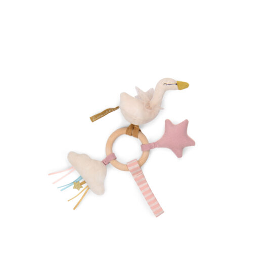 Moulin Roty Ecole de Danse Swan Wooden Ring Rattle