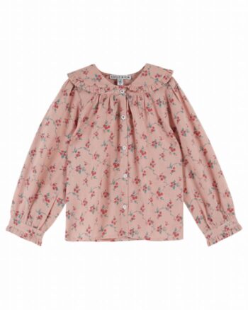 Emile et Ida Blouse Pink with Red Flowers