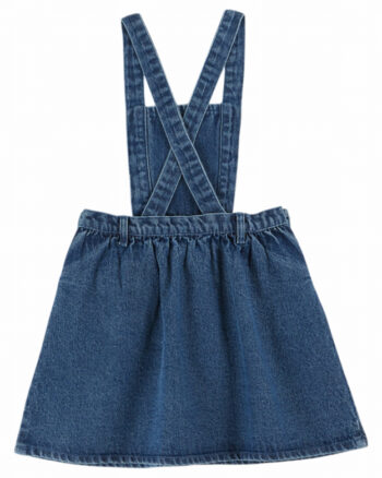 Emile et Ida Cotton Denim Apron Dress Back