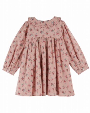 Emile et Ida Dress Pink with Red Flowers back