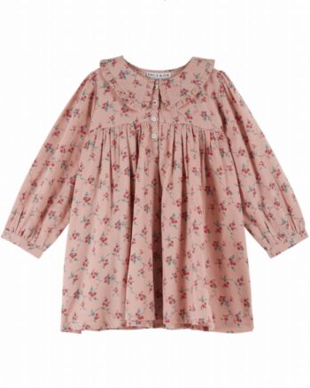 Emile et Ida Dress Pink with Red Flowers front