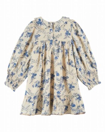 Emile et Ida Smocked Dress Blue Orchid Back
