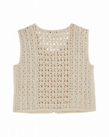 Emile et Ida Sleeveless Crocheted Cargigan back