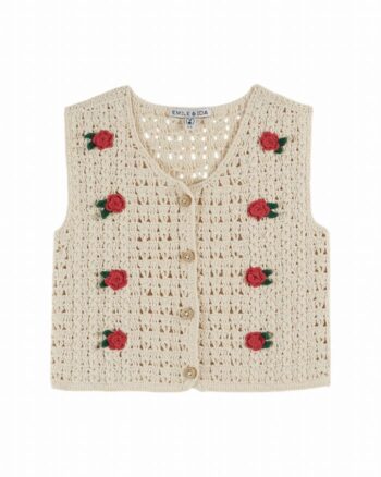 Emile et Ida Sleeveless Crocheted Cardigan
