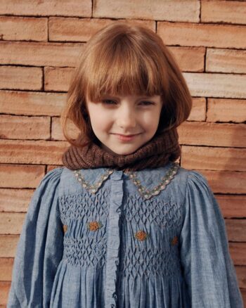 Emile et Ida Smocked Dress Blue Chambray