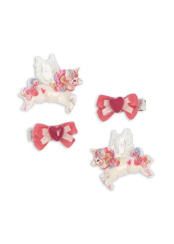 Alternative view of Konges Slojd 4 Pack Unicorn Bow Hair Clips