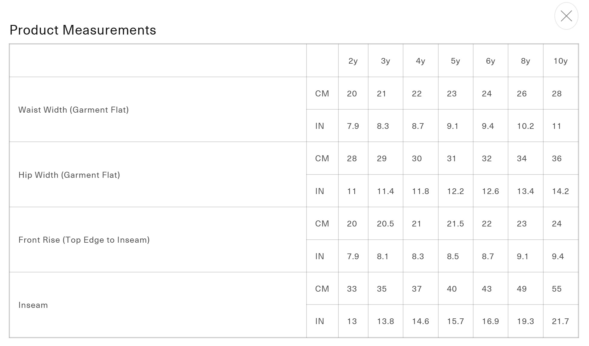 Misha & Puff A Pant Overcast Rodeo 12 Misha & Puff Product Measurements Pant