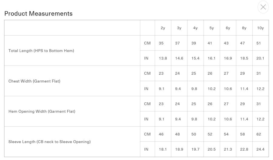Misha & Puff Turtleneck Sugar Calico Hearts 14 Misha & Puff Product Measurements Turtleneck
