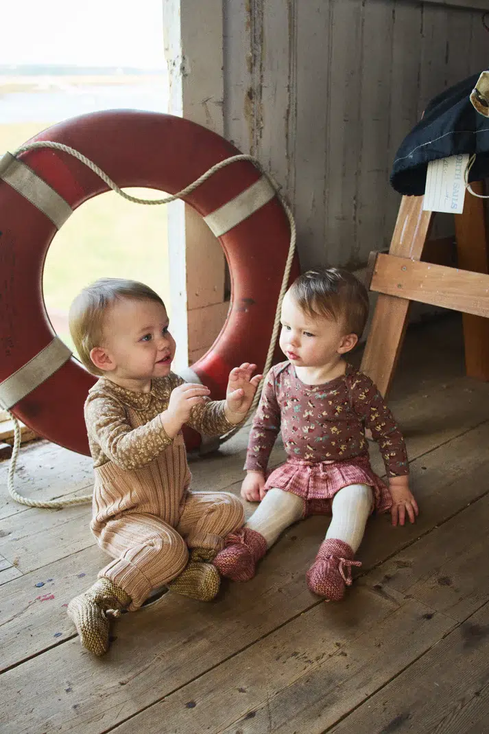 ボトムス misha and puff  Layette Rib Longie 12-18 Misha & Puff Rib Longies Patina