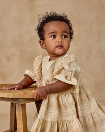 Noralee Genevieve Dress Ecru on sweet baby girl