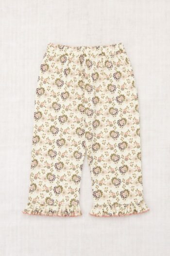 Ruffle Pedal Pusher - Winter White Sap Green Heart Vines_edit