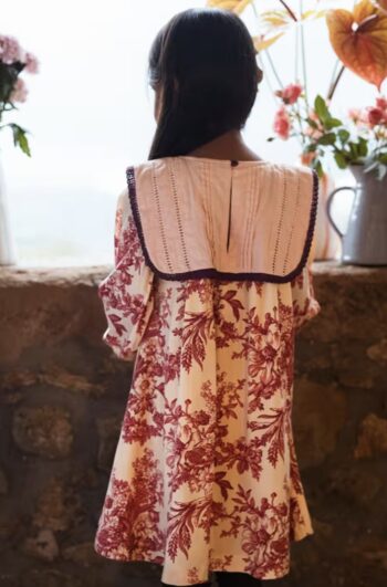 Bachaa Ma Douce Dress Sweetheart Print 9 Bachaa Ma Douce Dress Sweetheart Print Back lapel