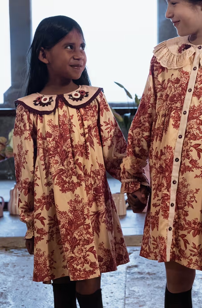 Bachaa Ma Douce Dress Sweetheart Print 3 Bachaa Ma Douce Dress Sweetheart Print with embroidery