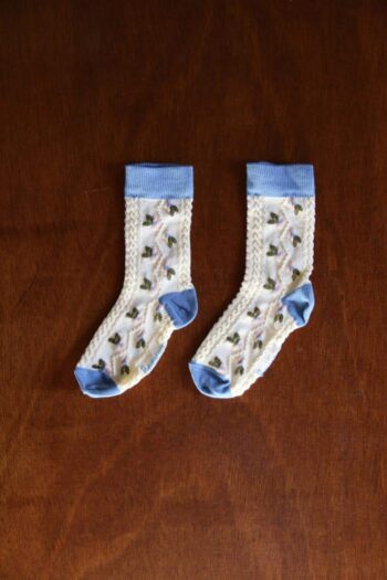 Bonjour Diary Farandole Flower Socks Blue